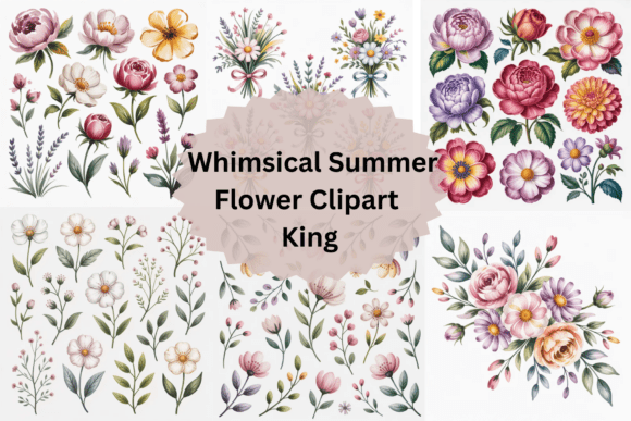 Download Whimsical Summer Flower Clipart - Summer Collection