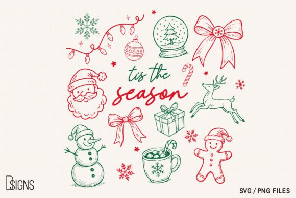 Download Christmas Svg Tis the Season Line Art - Art Collection