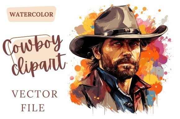 Download Cowboy Watercolor Clipart Vector - Art Collection