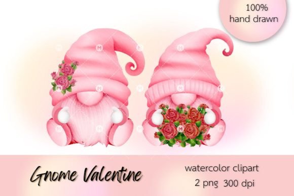 Download Watercolor Valentine Gnome Clipart - Art Collection