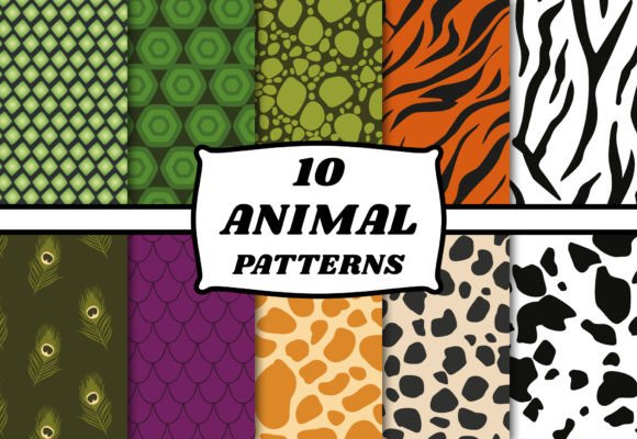 Download Wild Animal Pattern Set Wildlife Art - Art Collection