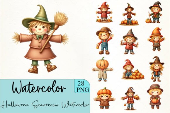 Download Halloween Scarecrow Watercolor Clipart - Art Collection