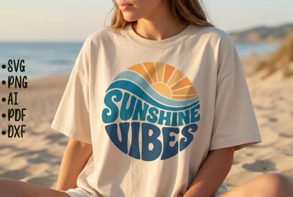 Download Sunshine Vibes Summer T-Shirt Design Svg - Summer Collection