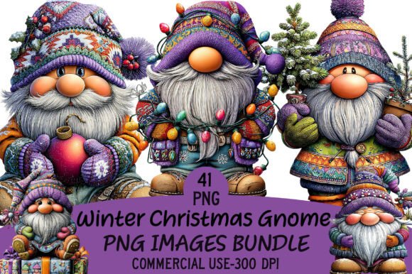 Download Winter Christmas Gnome Clipart Bundle - Art Collection
