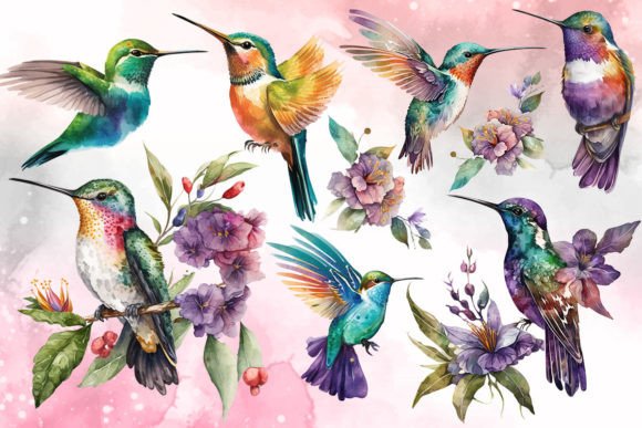Download Cute Hummingbird Watercolor Clipart - Art Collection
