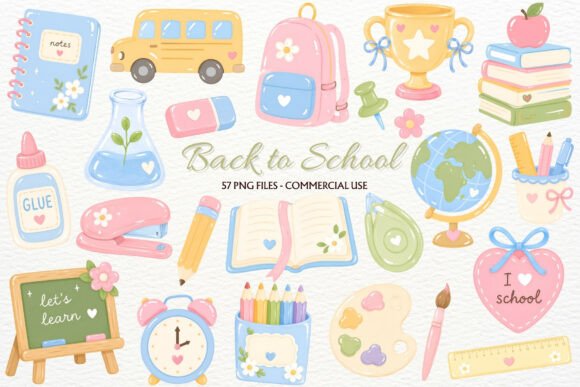 Download Back to School Supplies Nursery Clipart - Art Collection