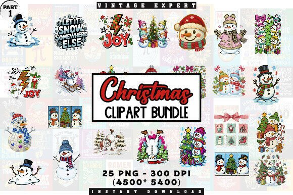 Download Cozy Winter Snowman Clipart Bundle - Art Collection