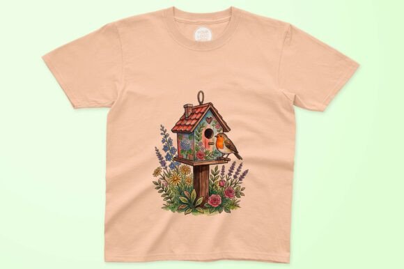 Download Birdhouse Robin Flowers Watercolor Art - Art Collection