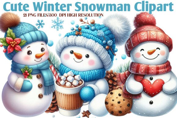 Download Cute Winter Snowman Clipart - Art Collection