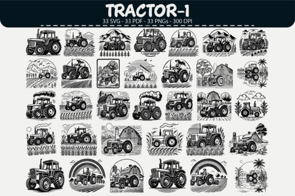 Download Tractor Vector Clipart – 33 Designs - Art Collection