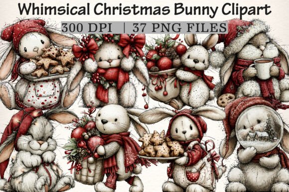 Download Whimsical Christmas Bunny Clipart - Art Collection