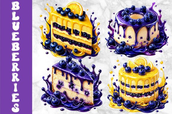 Download Lemon Blueberry Cake Dessert Art - Art Collection