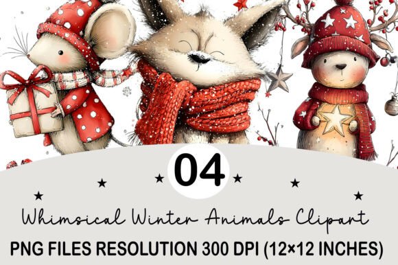 Download Whimsical Winter Animals Clipart - Art Collection