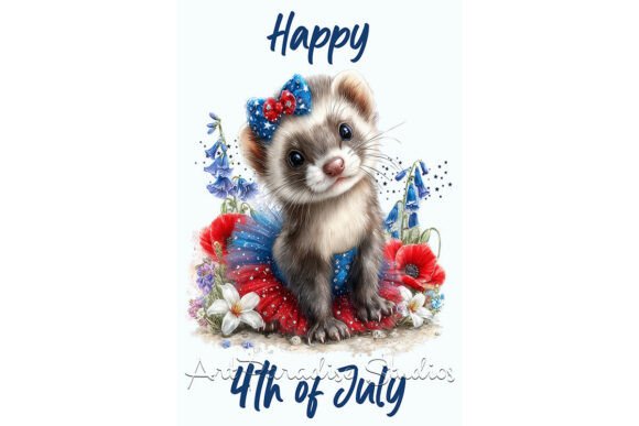 Download Patriotic Ferret Kids Wall Art Print - Art Collection